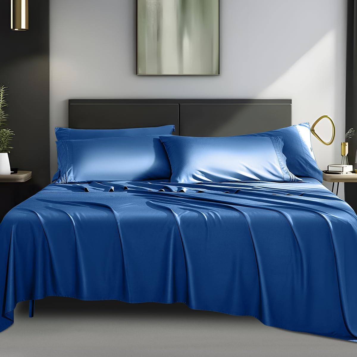 1800 Thread Count Bamboo 6 pcs Bed Sheets Set - Any Linen