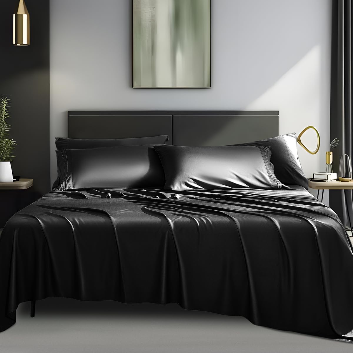 1800 Thread Count Bamboo 6 pcs Bed Sheets Set - Any Linen