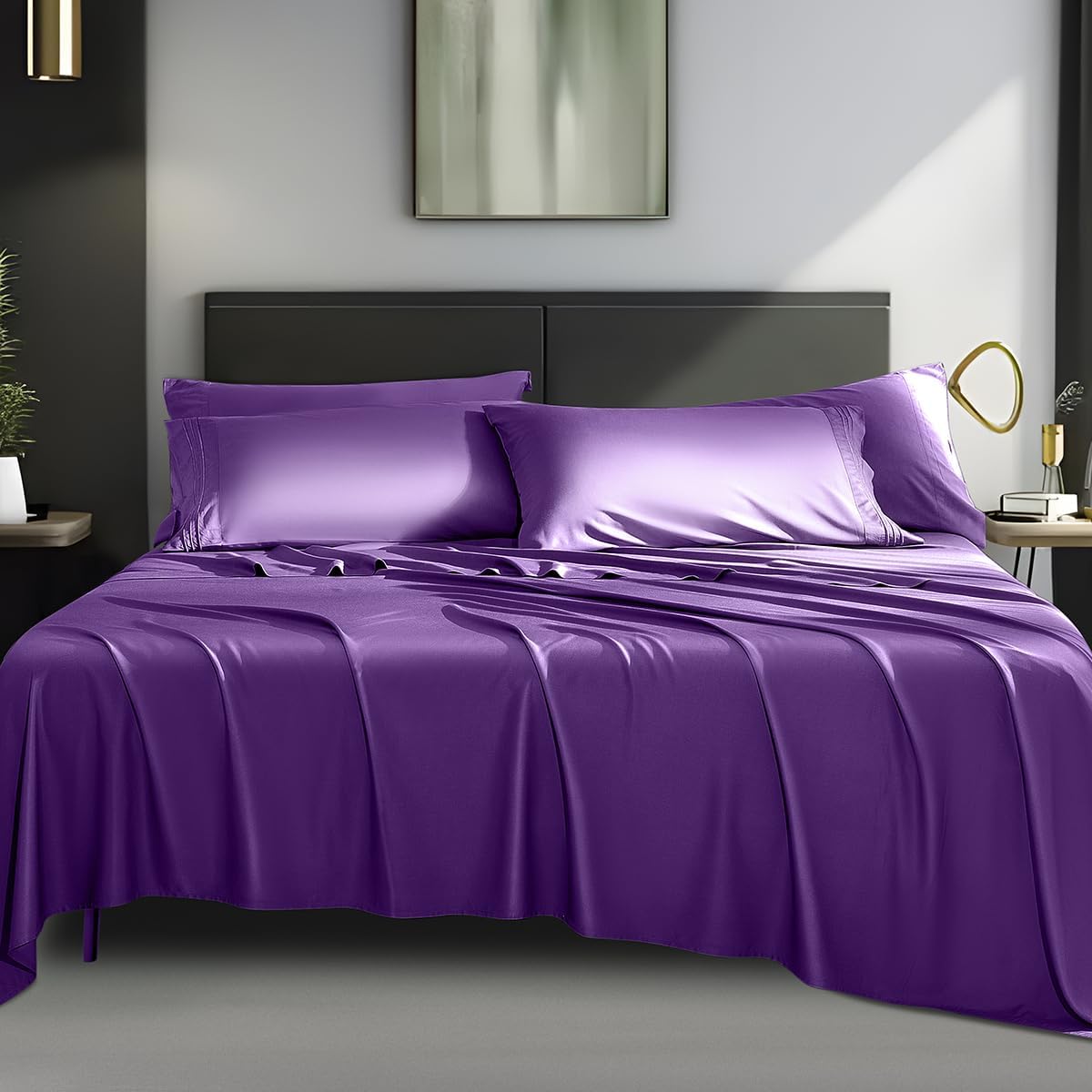 1800 Thread Count Bamboo 6 pcs Bed Sheets Set - Any Linen