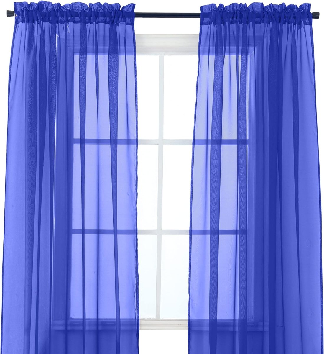 2 - piece Sheer Panel Rod Pocket Window Curtains - Any Linen