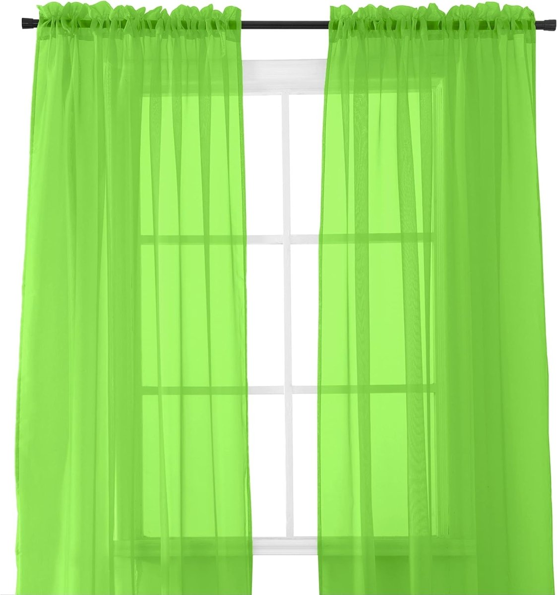 2 - piece Sheer Panel Rod Pocket Window Curtains - Any Linen