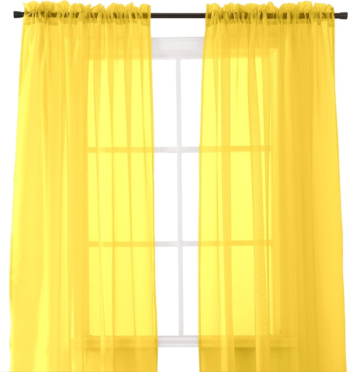 2 - piece Sheer Panel Rod Pocket Window Curtains - Any Linen