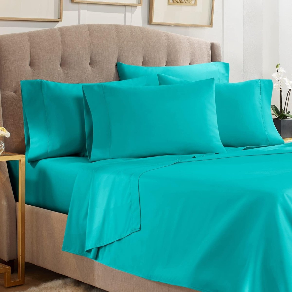 6 Piece Sheets - Deep Pocket Microfiber Hypoallergenic Bedding Set - Any Linen