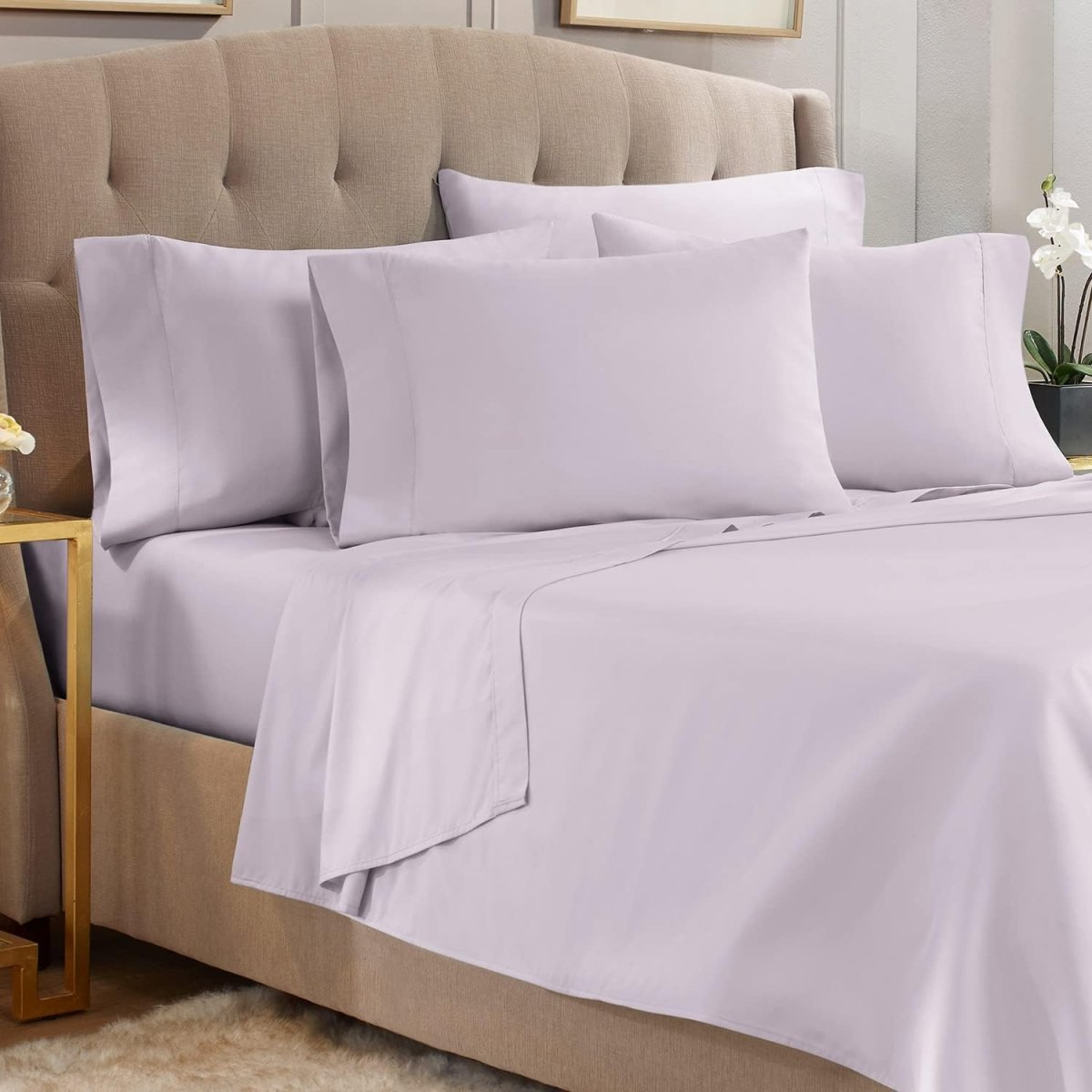 6 Piece Sheets - Deep Pocket Microfiber Hypoallergenic Bedding Set - Any Linen
