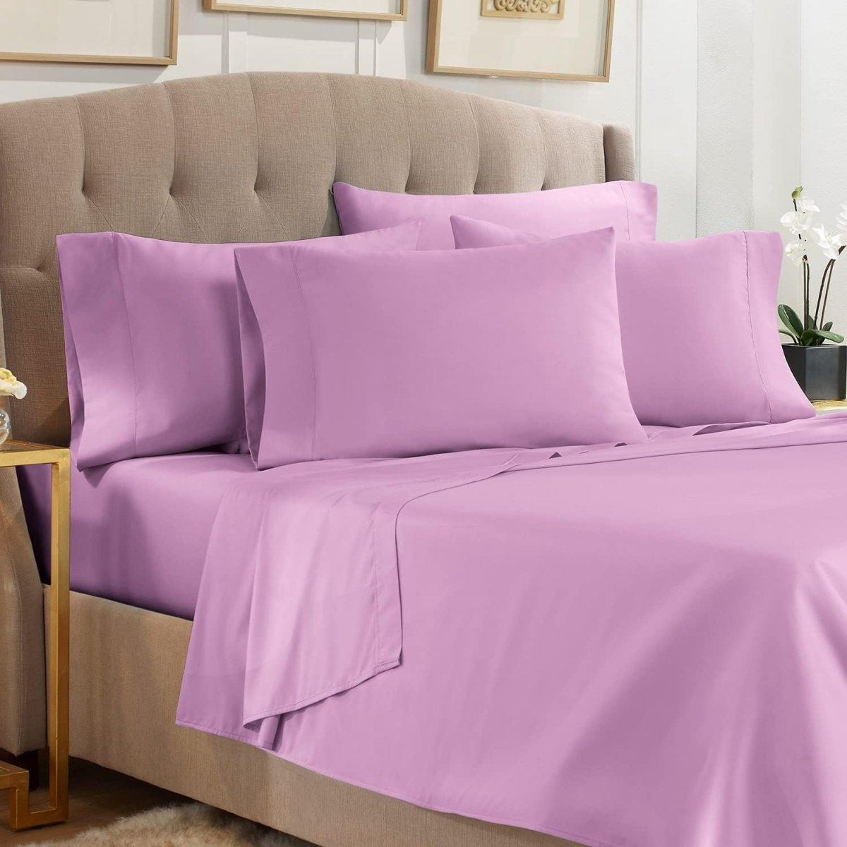 6 Piece Sheets - Deep Pocket Microfiber Hypoallergenic Bedding Set - Any Linen