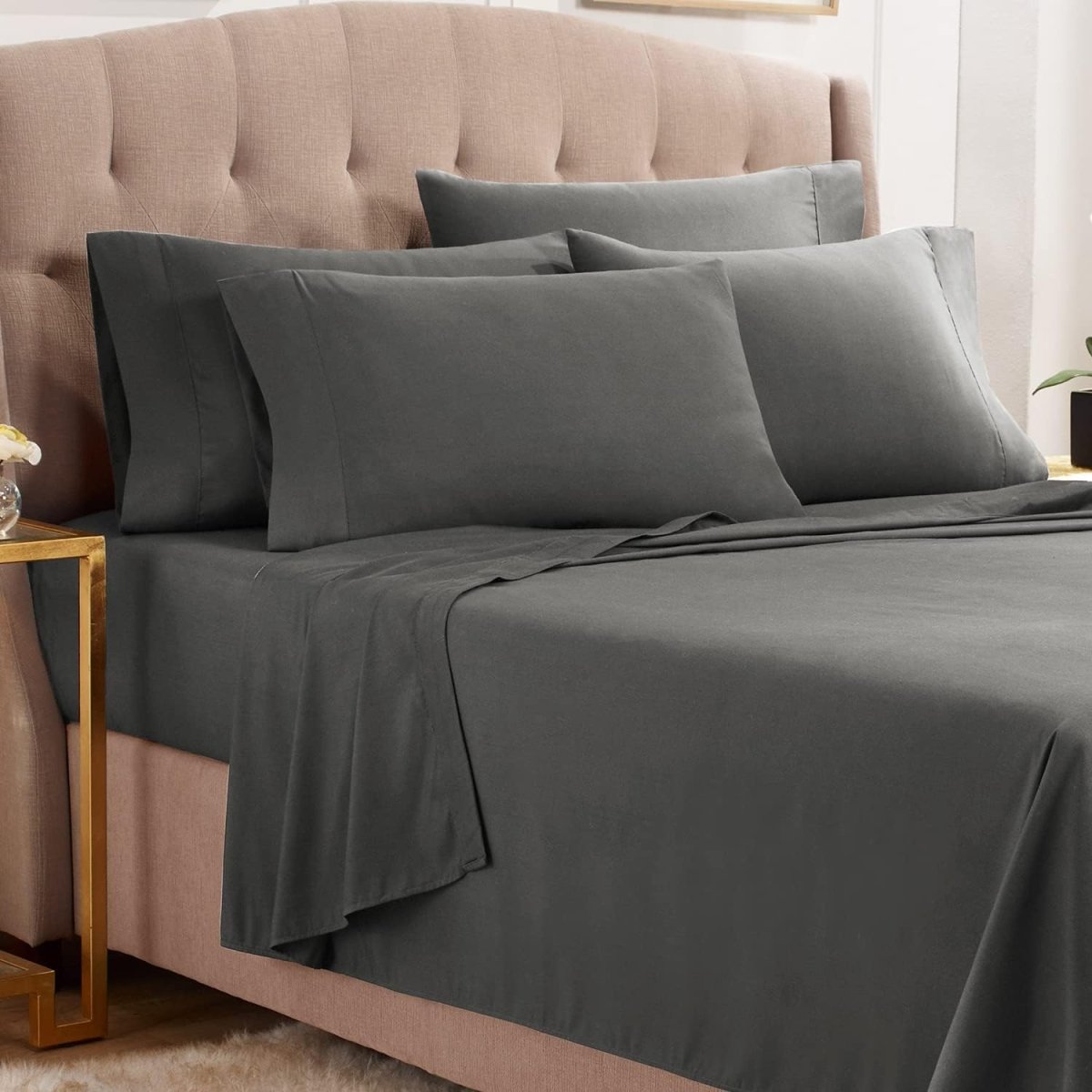 6 Piece Sheets - Deep Pocket Microfiber Hypoallergenic Bedding Set - Any Linen