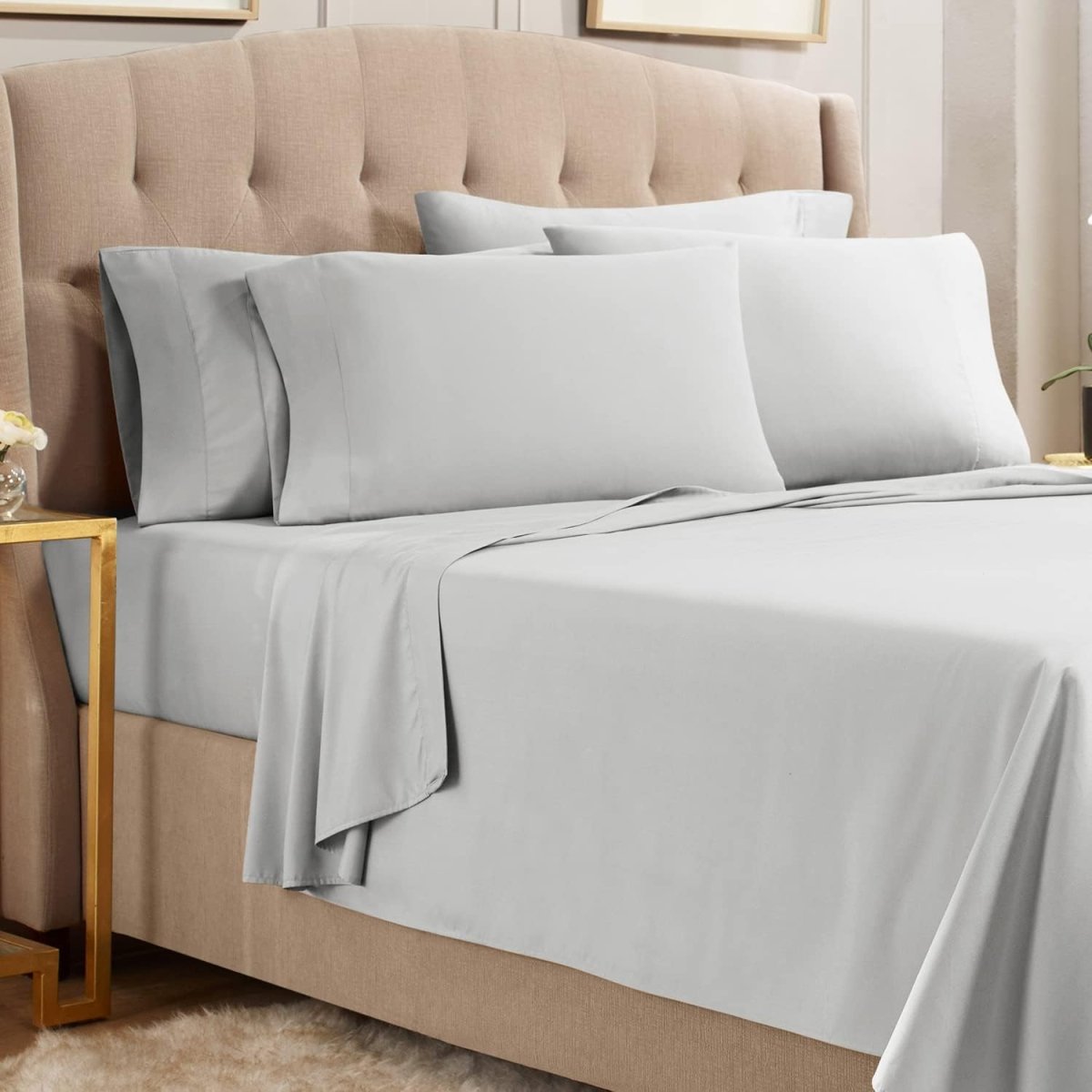 6 Piece Sheets - Deep Pocket Microfiber Hypoallergenic Bedding Set - Any Linen