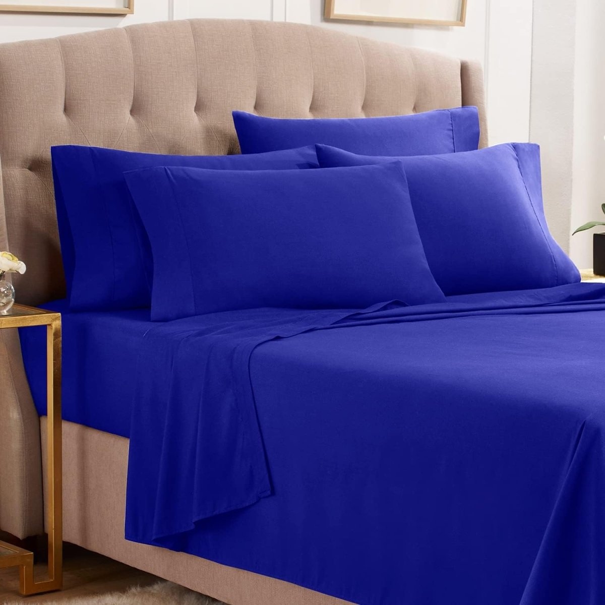 6 Piece Sheets - Deep Pocket Microfiber Hypoallergenic Bedding Set - Any Linen