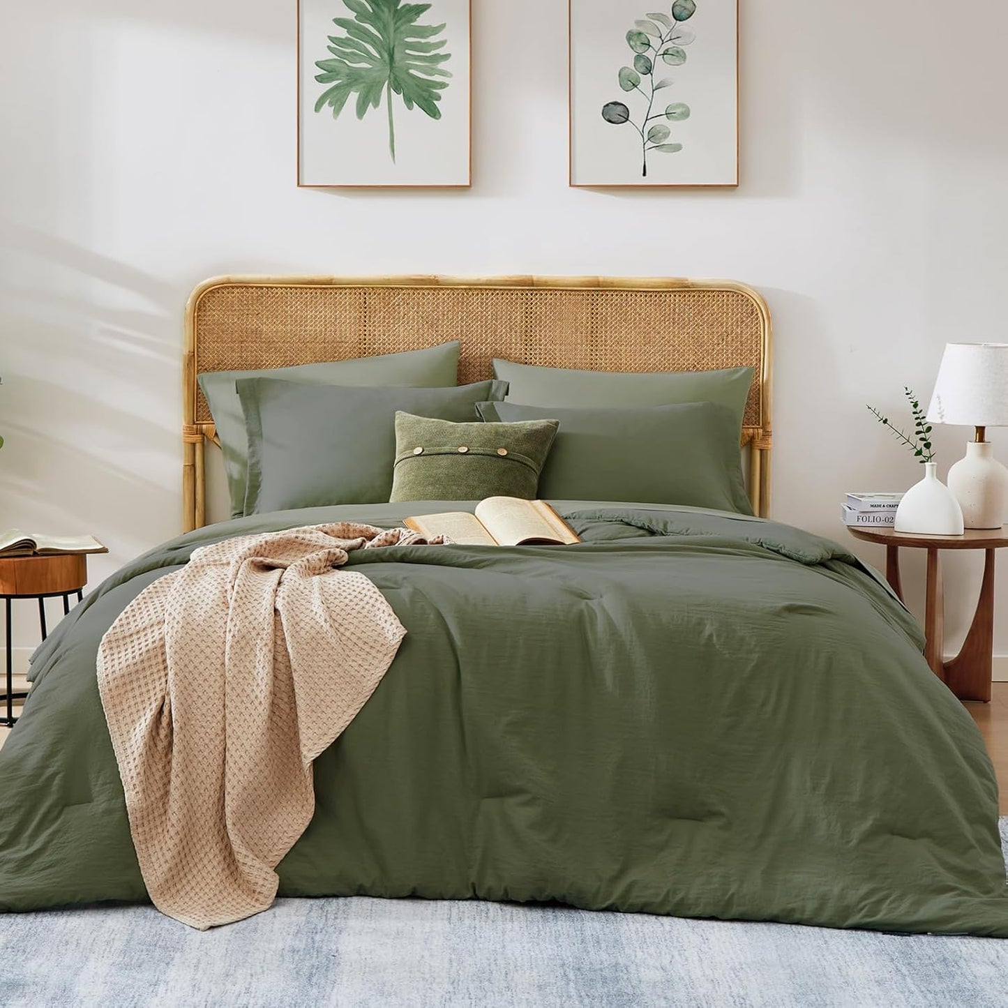 7-Piece Comforter Set with Fitted Sheet & Pillow Shams – All-Season- AnyLinen