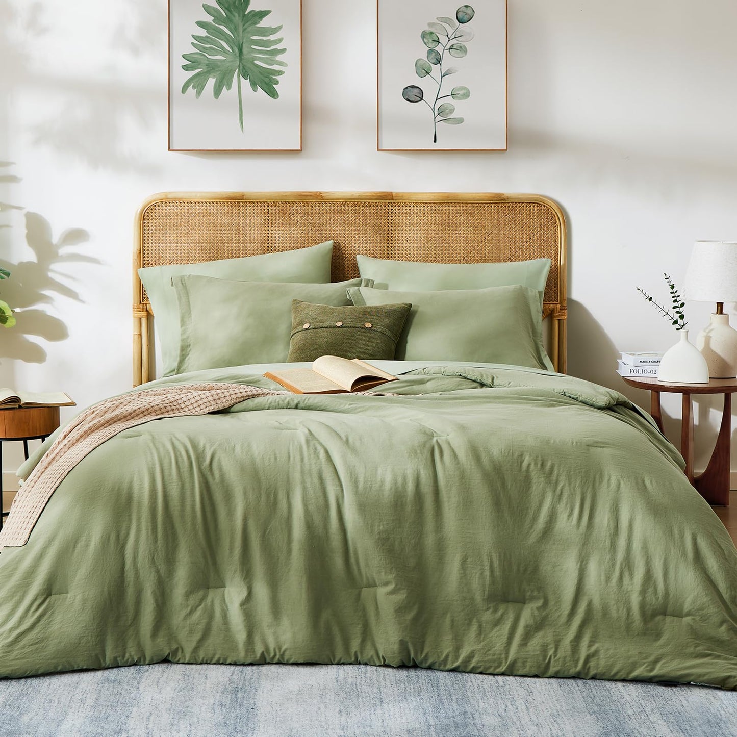 7-Piece Comforter Set with Fitted Sheet & Pillow Shams – All-Season- AnyLinen