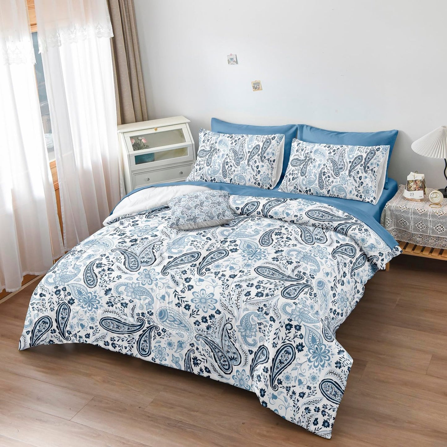 8 pcs Boho Paisley Soft Lightweight Comforter Bedding Set- AnyLinen