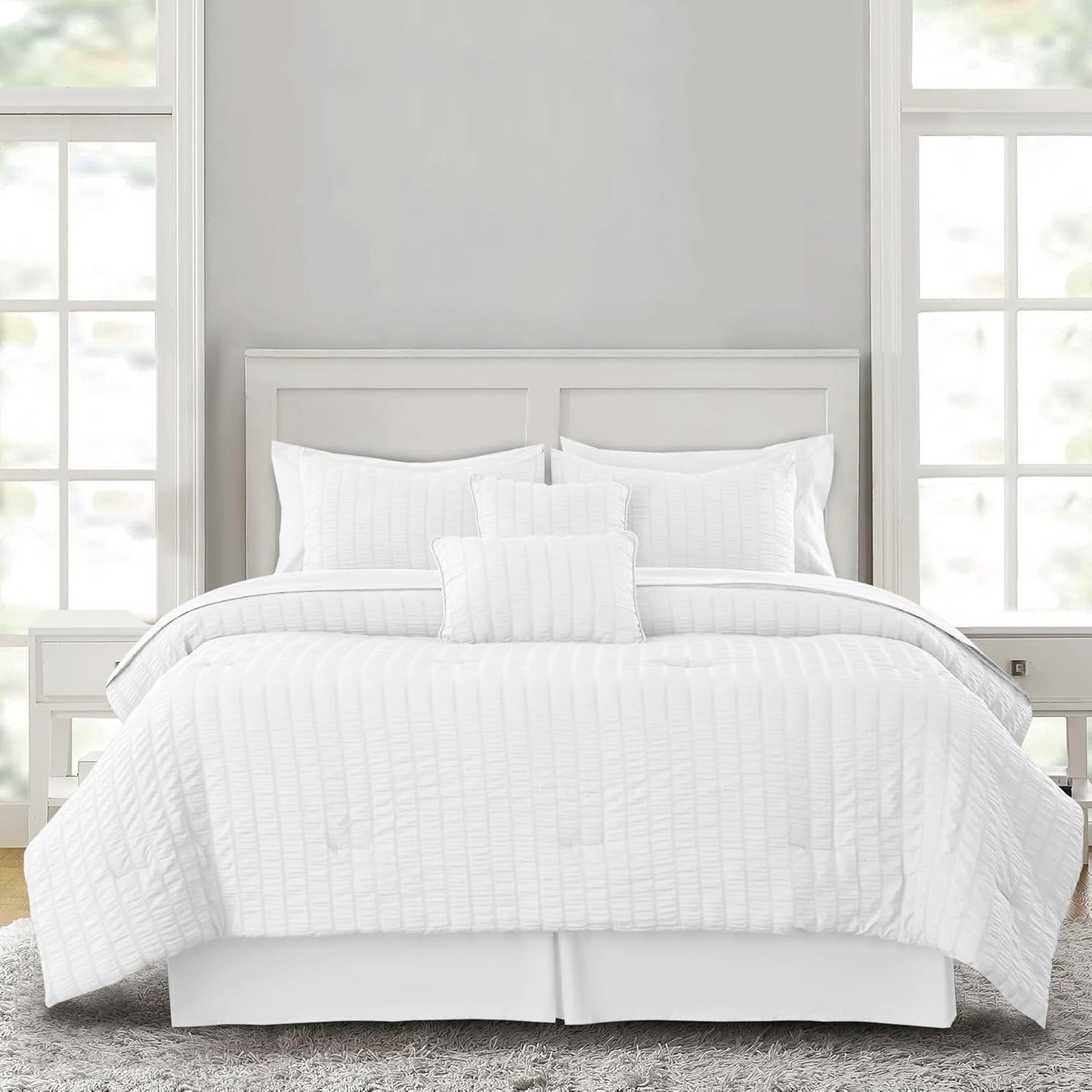 All Seasons Lightweight Bed in a Bag 10 pcs Comforter Bedding Set- AnyLinen