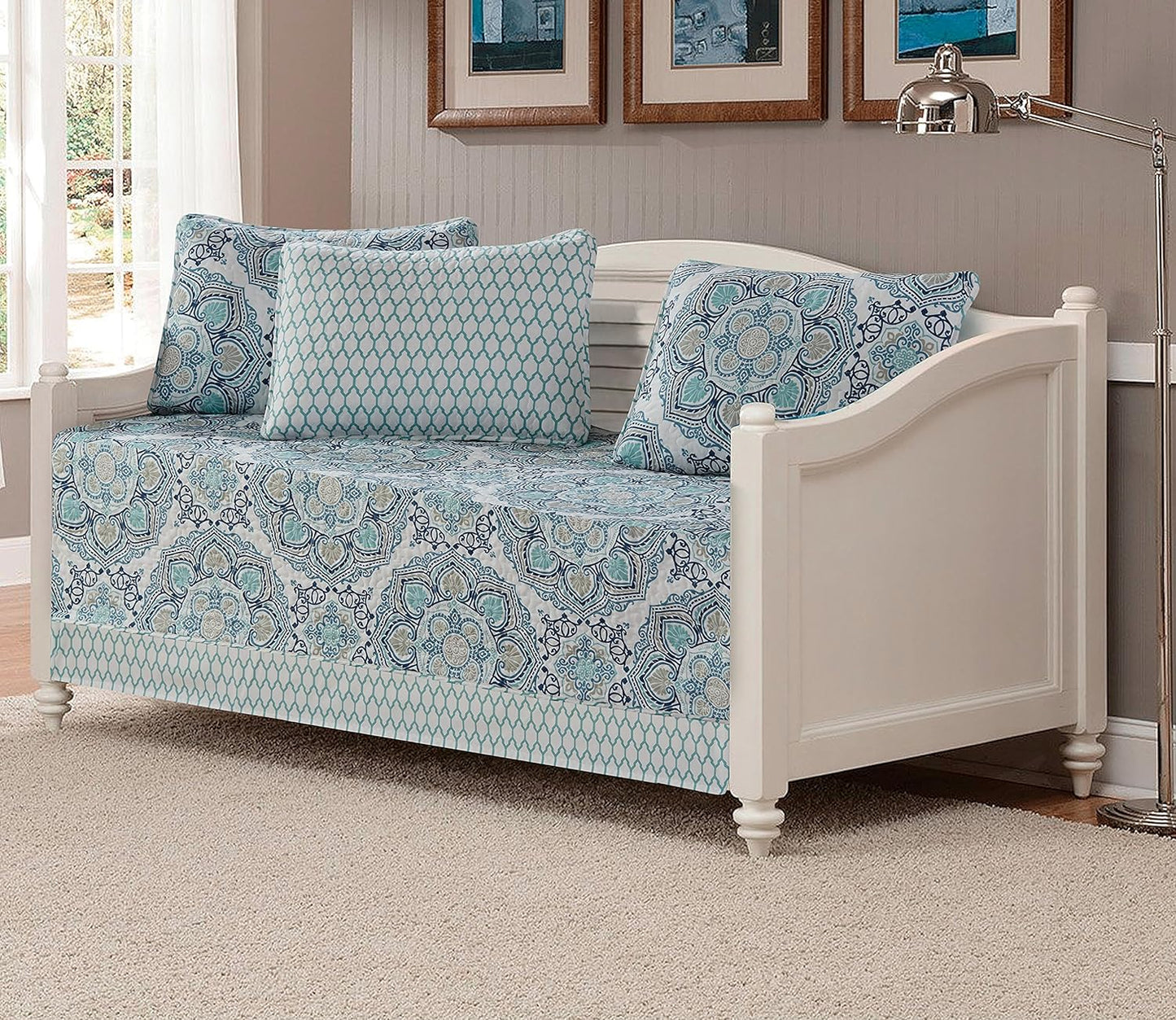 Day Bed Cover Modern Reversible 5 PC - AnyLinen