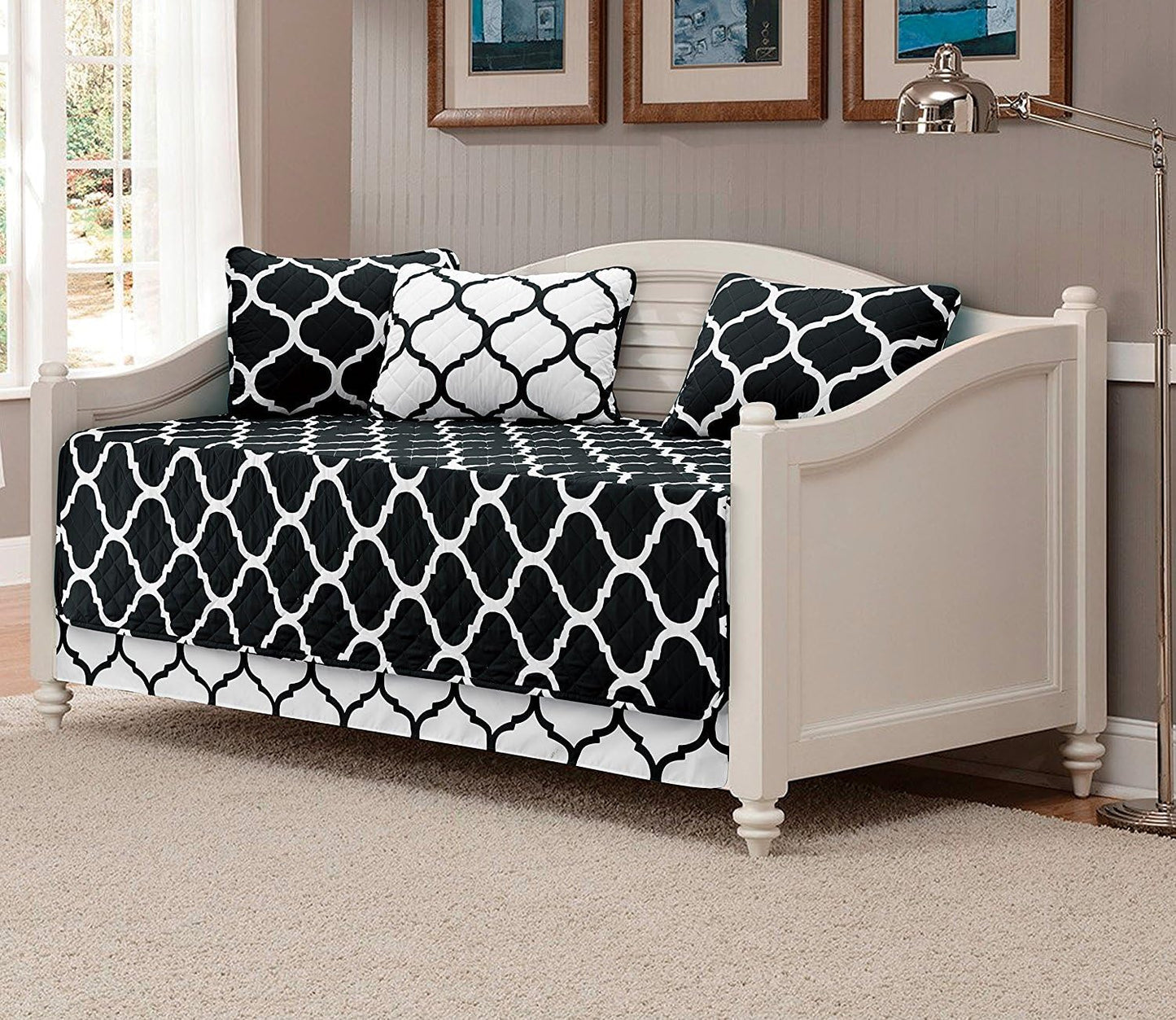 Day Bed Cover Modern Reversible 5 PC - AnyLinen