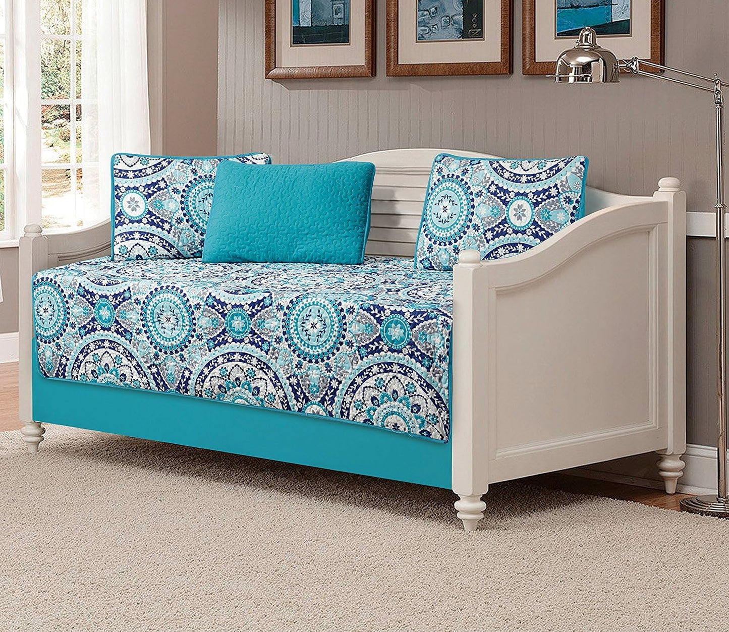 Day Bed Cover Modern Reversible 5 PC - AnyLinen