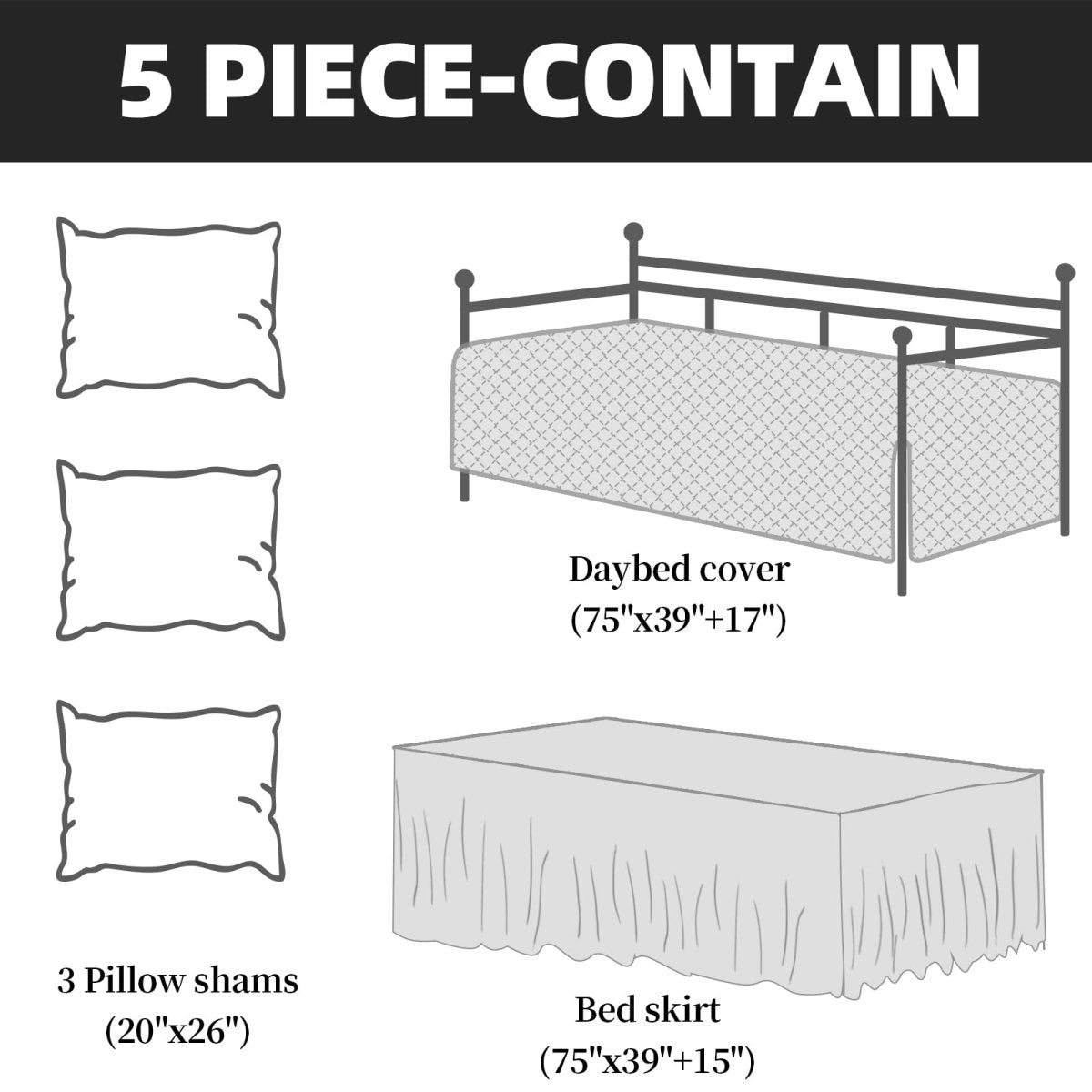 Coin Pattern - Daybed All Season Cozy Bedding Set - Any Linen