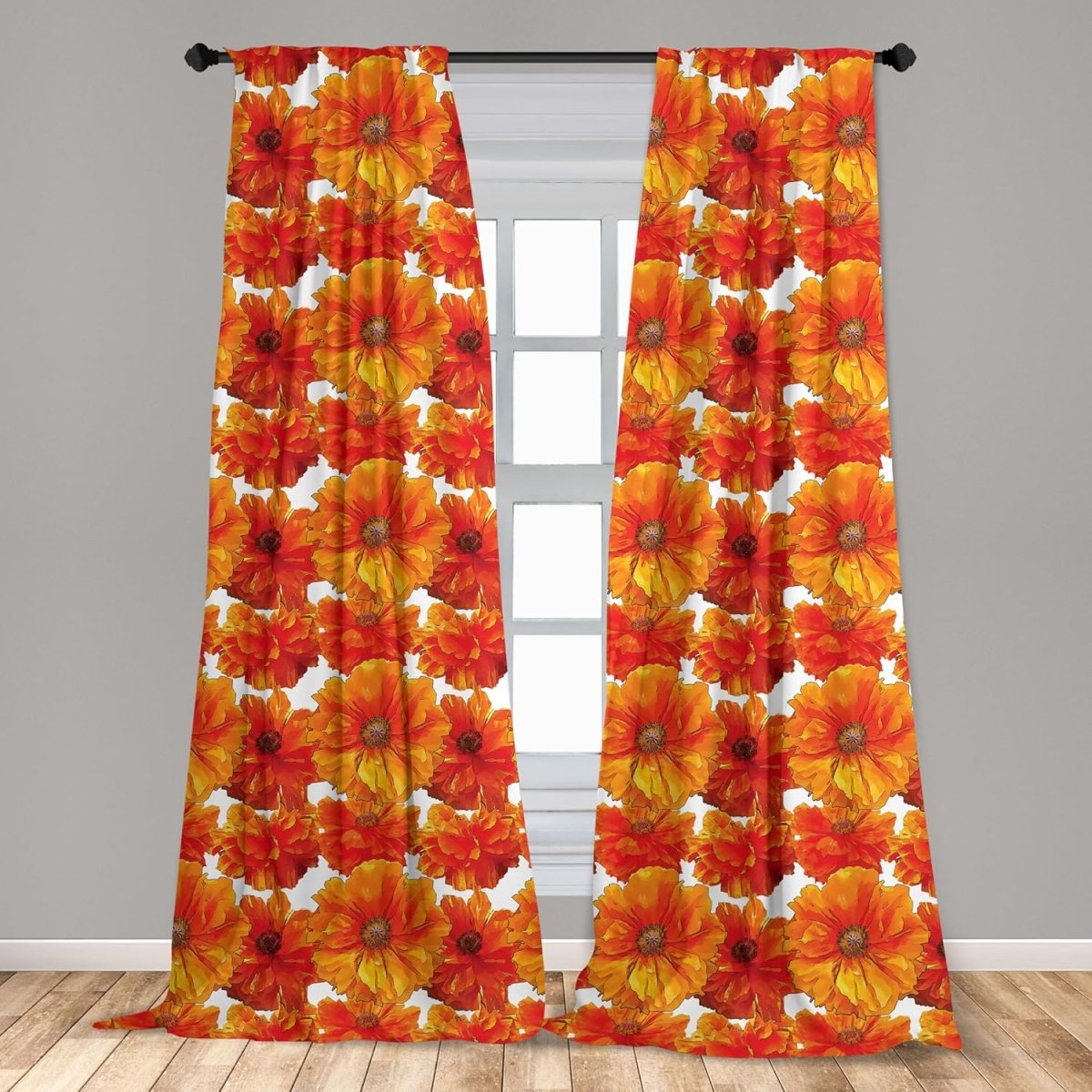 Exotic Inspired Pattern Decorative Window Rod Pocket Curtains - Any Linen