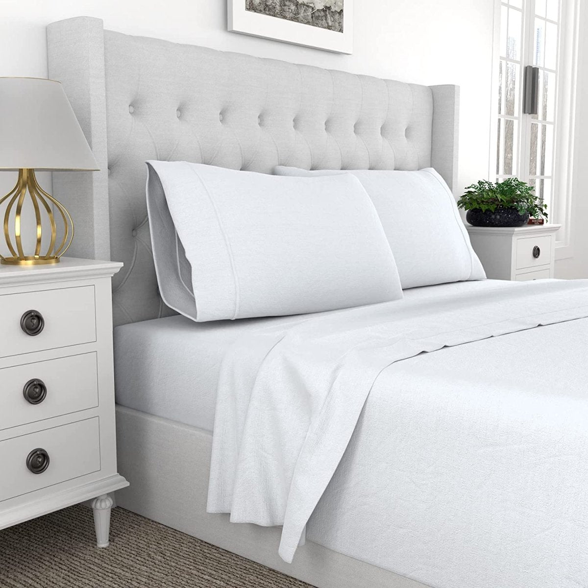 Comfortable 100% Percale Cotton Cool Crisp 4 Pcs Bedding Set - Any Linen