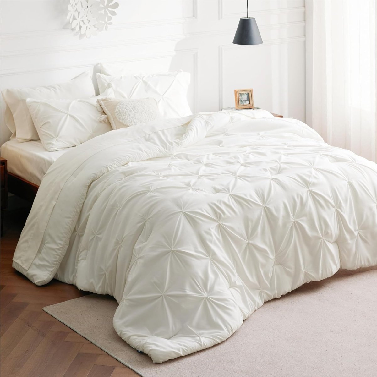 Luxury Duvet Cover Pinch Pleat Brief Bedding 7 - Pieces Set - Any Linen