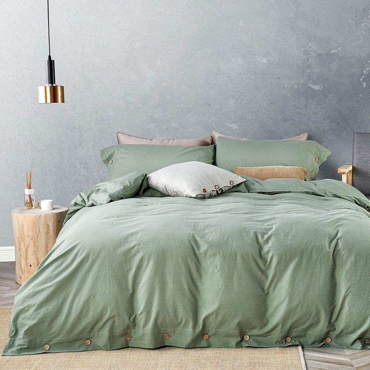 Luxury Soft Duvet Cover Bedding Set Cotton Buttons Closure - Any Linen
