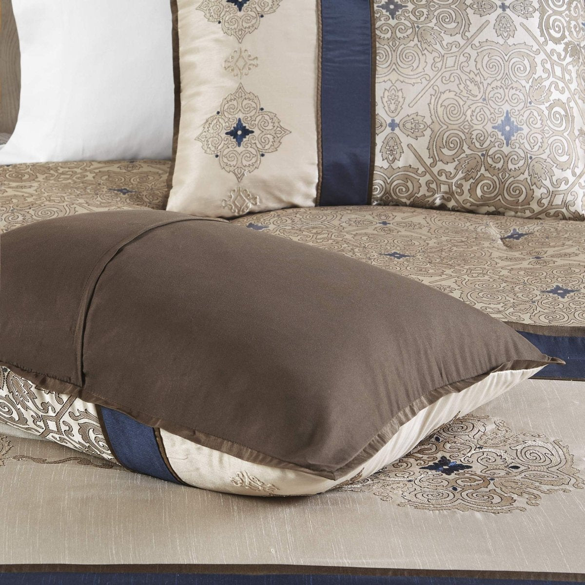 All Season Luxury Satin Jacquard Master Bedroom 24-Piece Room In A Bag Comforter Set - Any Linen