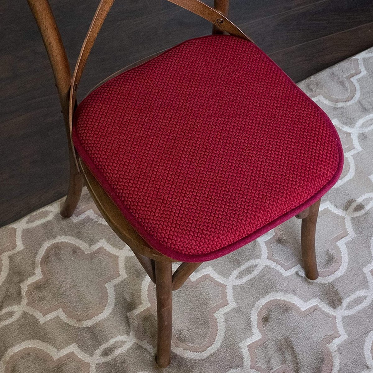 Memory Foam Chair Cushion Rounded Square 16" x 16" Seat Cover - Any Linen