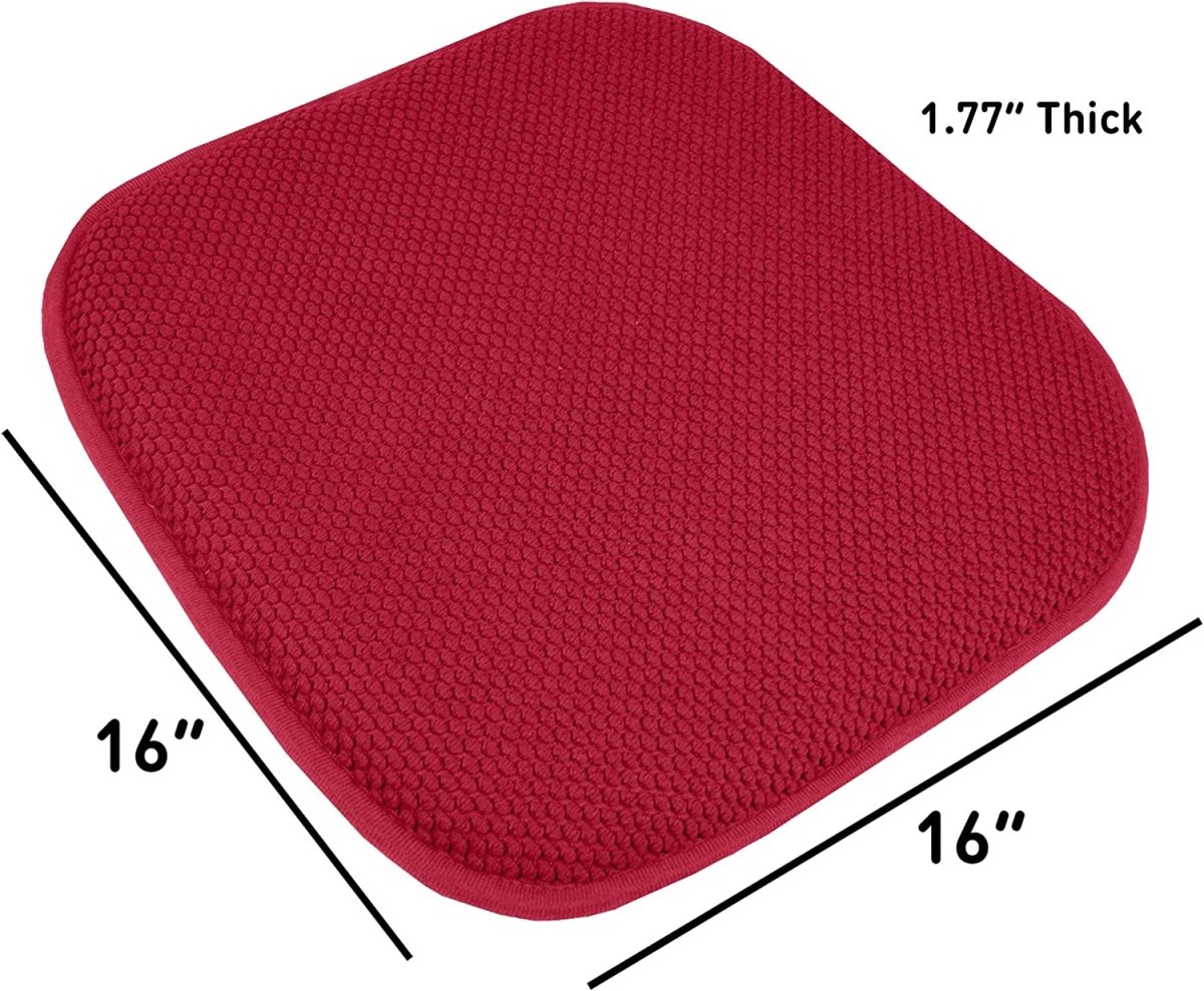 Memory Foam Chair Cushion Rounded Square 16" x 16" Seat Cover - Any Linen