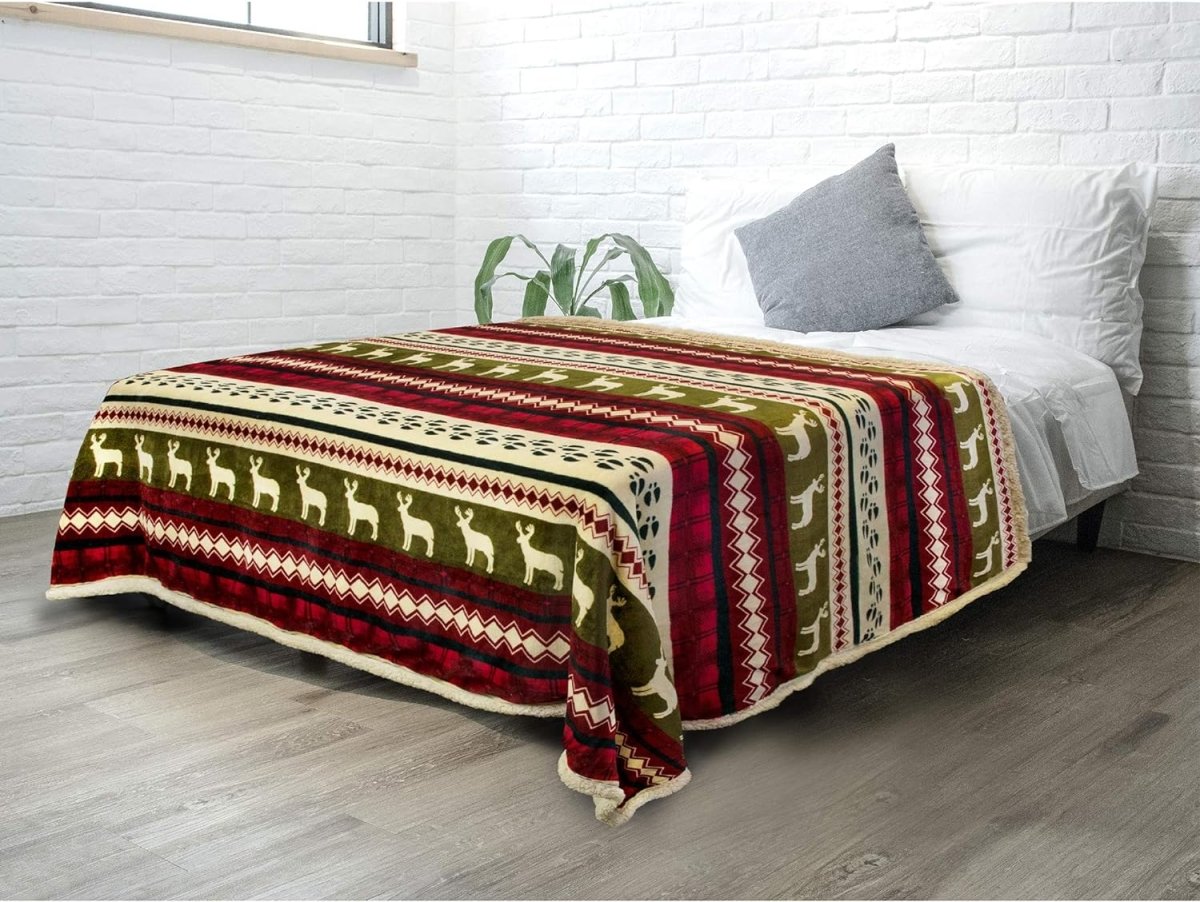 Premium Christmas Blanket Sherpa Fleece Reversible Blanket - Any Linen