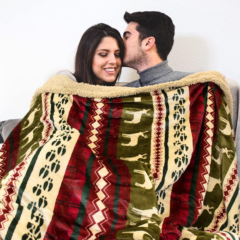 Premium Christmas Blanket Sherpa Fleece Reversible Blanket - Any Linen