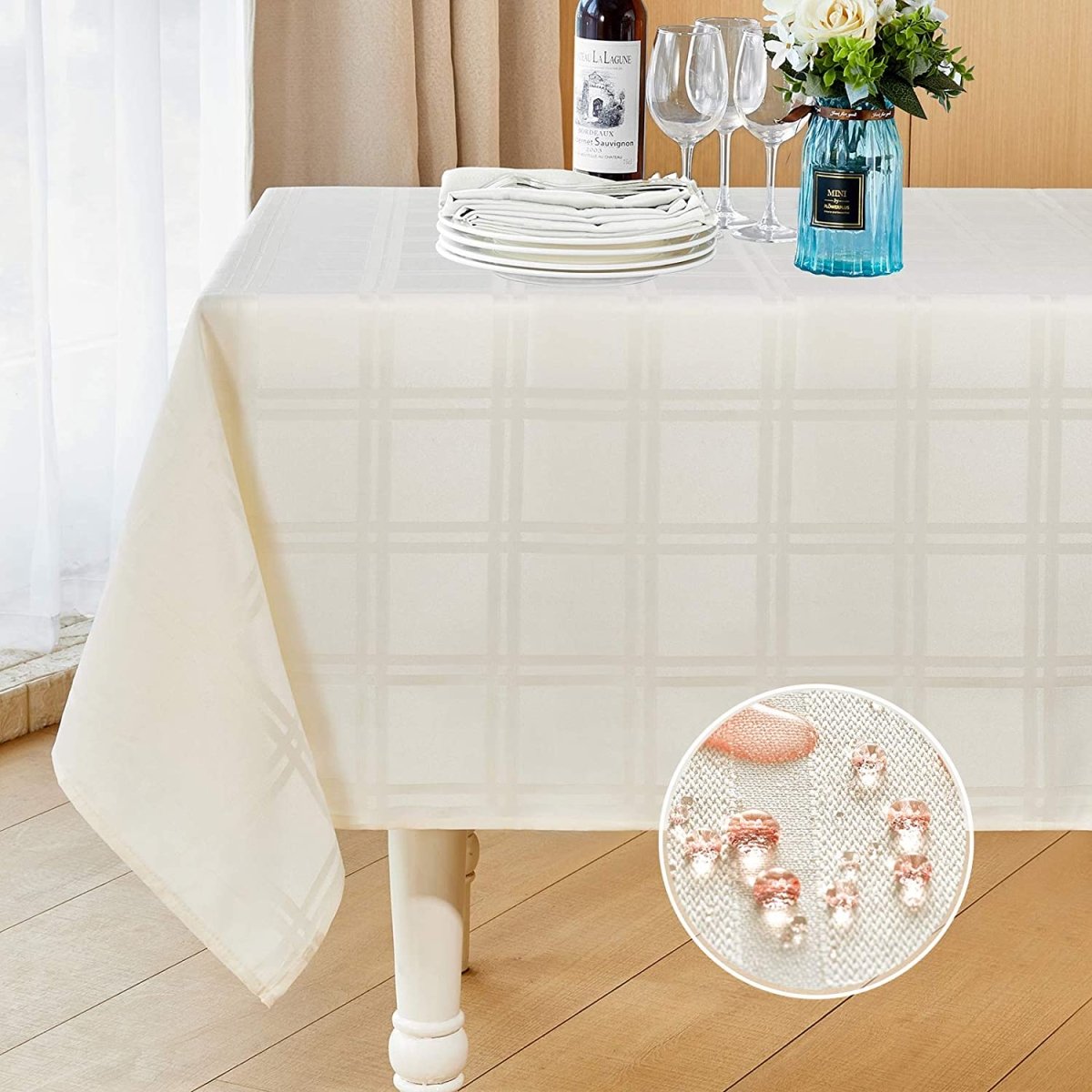 Rectangle Linen Waterproof Anti - Shrink Tablecloth - Any Linen