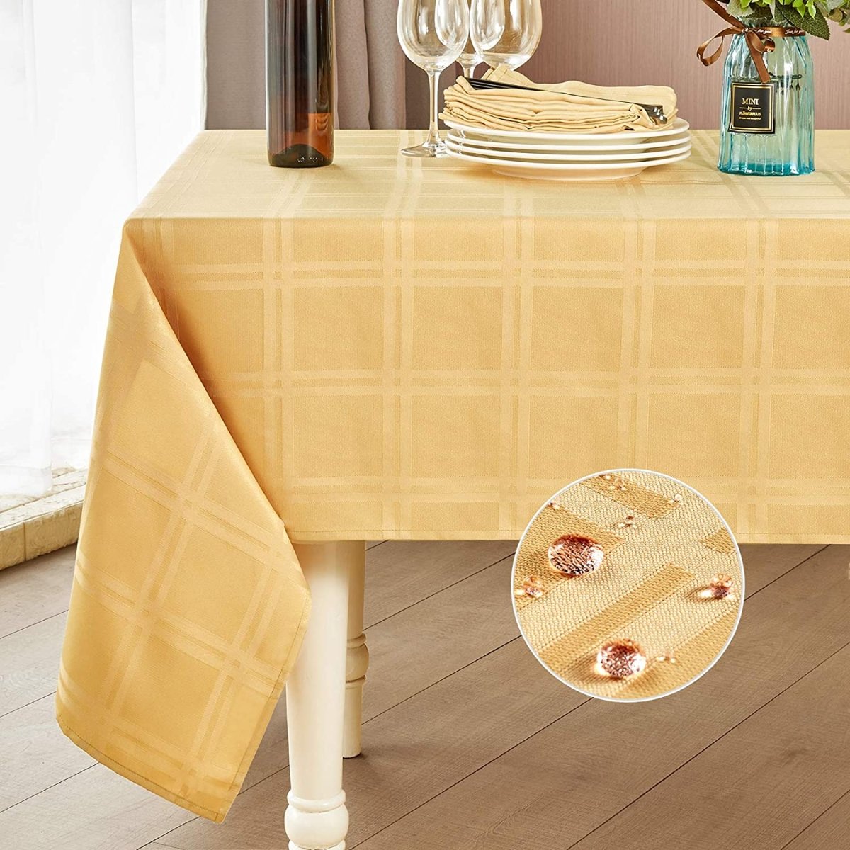 Rectangle Linen Waterproof Anti - Shrink Tablecloth - Any Linen