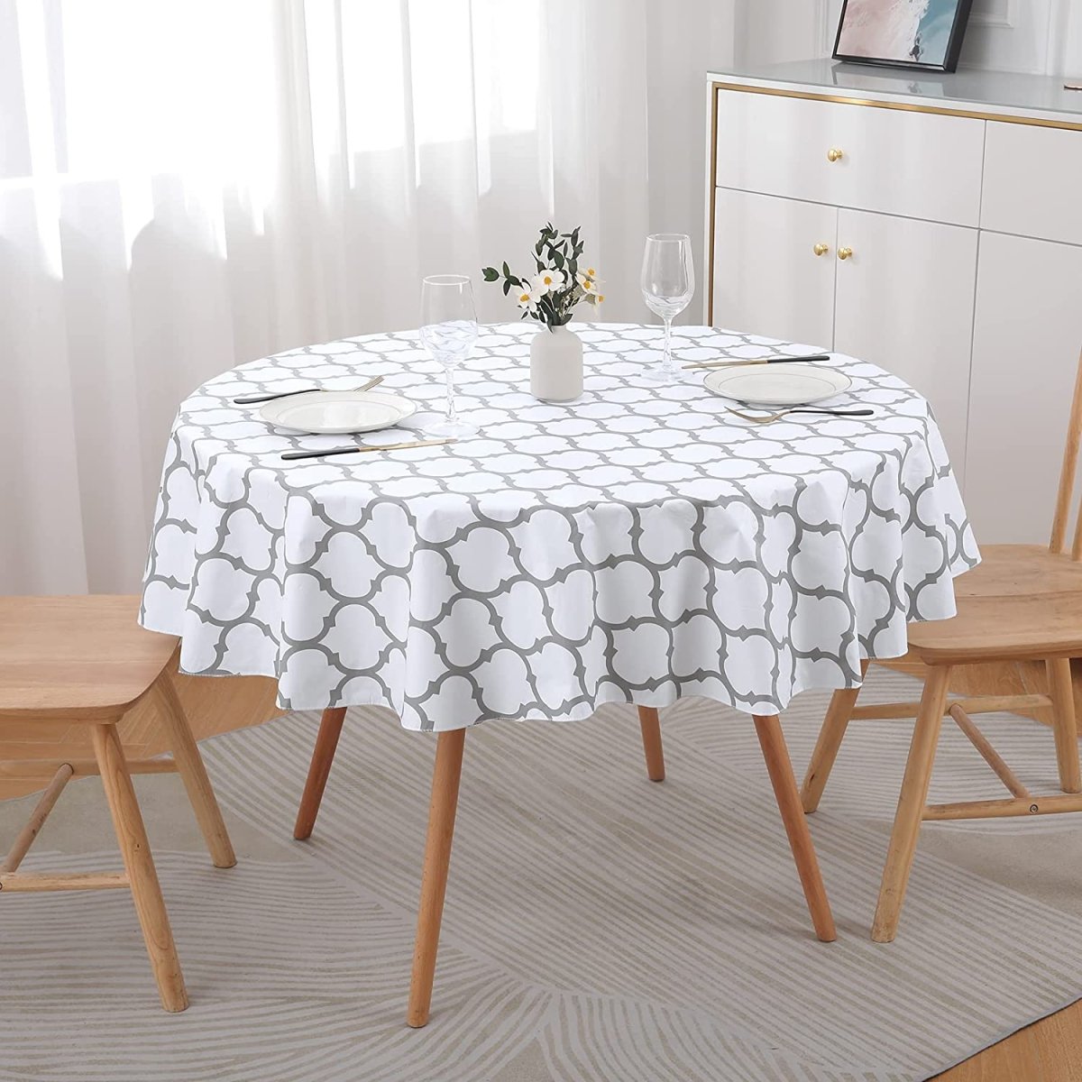 Waterproof Vinyl Flannel Wipeable Spill - proof Tablecloth - Any Linen