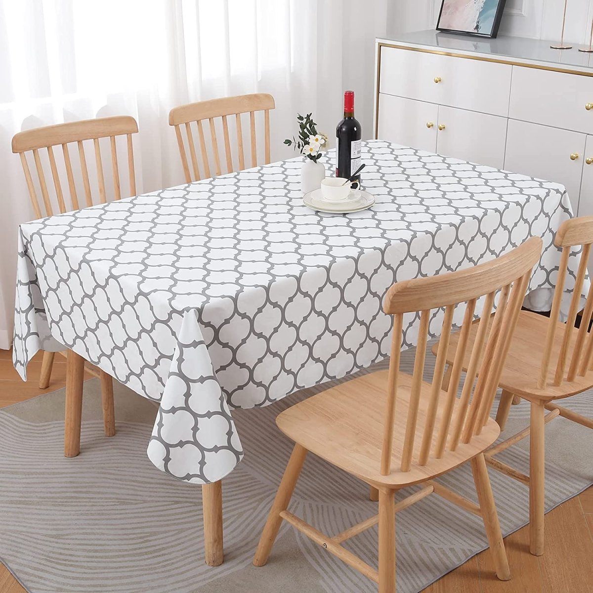 Waterproof Vinyl Flannel Wipeable Spill - proof Tablecloth - Any Linen