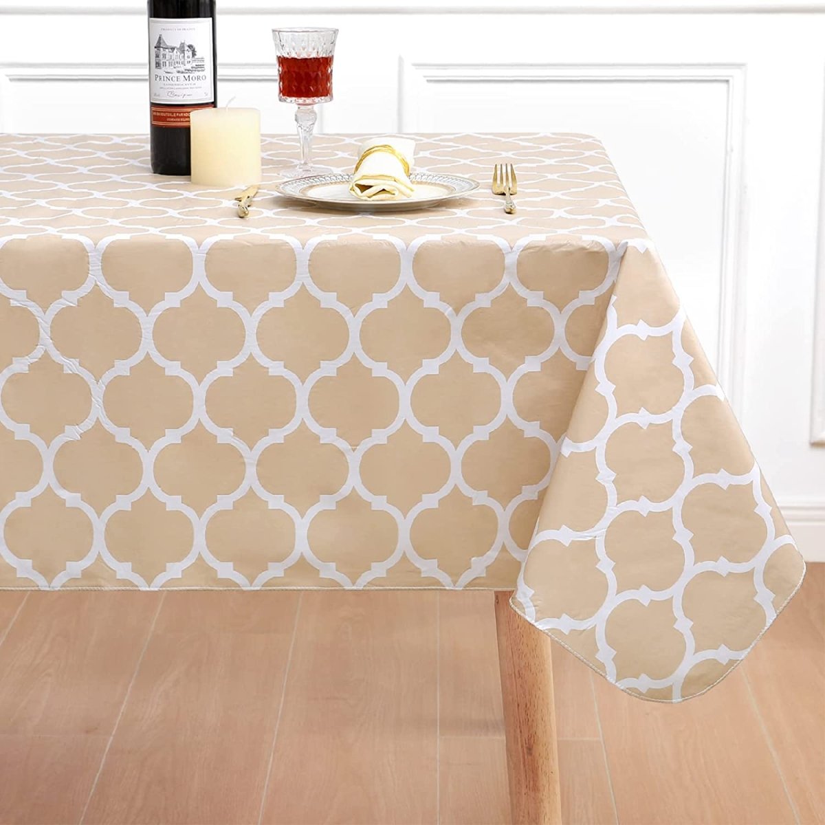 Waterproof Vinyl Flannel Wipeable Spill - proof Tablecloth - Any Linen