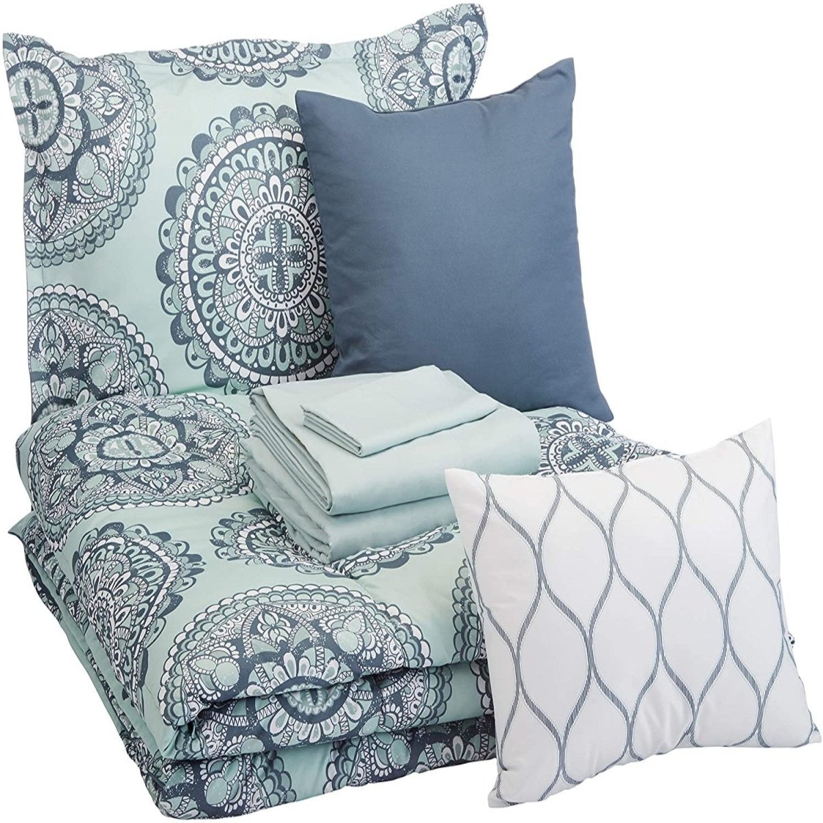 10 - Piece Comforter Bedding Set, Microfiber, Ultra - Soft - Any Linen