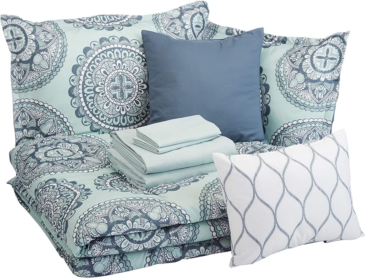 10 - Piece Comforter Bedding Set, Microfiber, Ultra - Soft - Any Linen