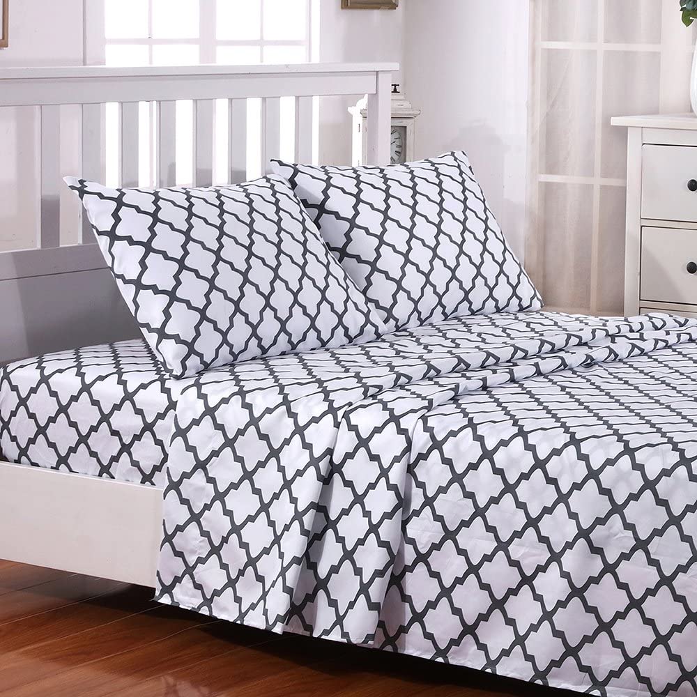 1800 TC Wrinkle, Stain and Fade Resistant Hypoallergenic - Deep Pocket 6 Pcs Bed Sheet Set - Any Linen
