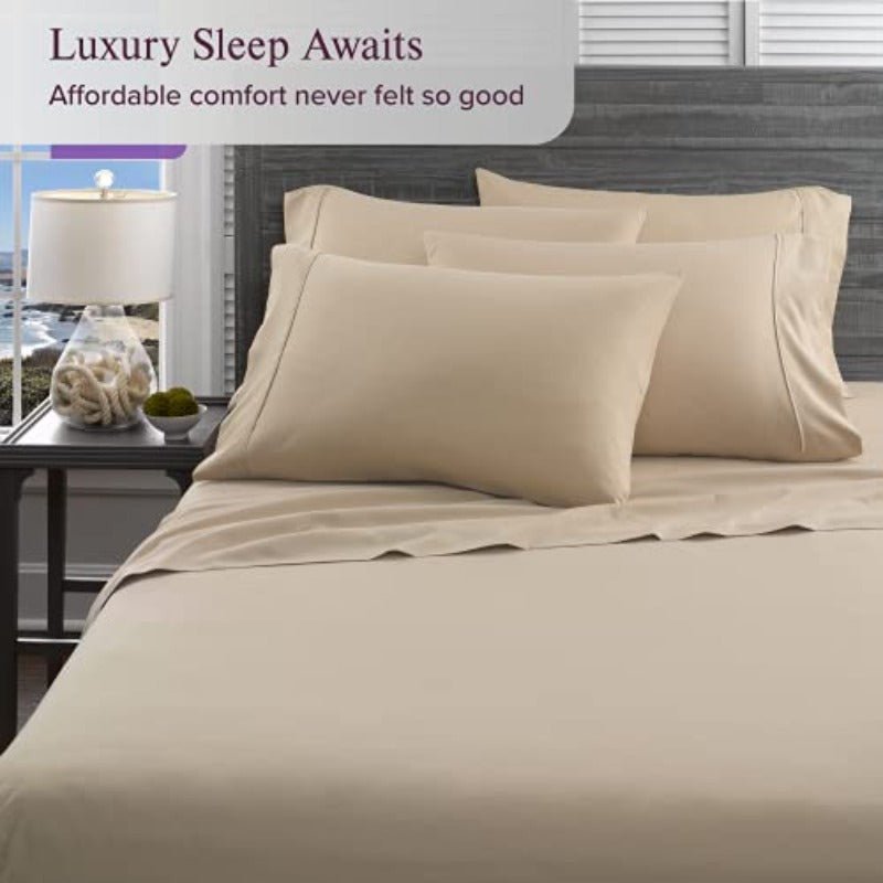 1800 Thread Count Deep Pockets Fade Resistant 6 Pcs Bedding Sheet Set - Any Linen