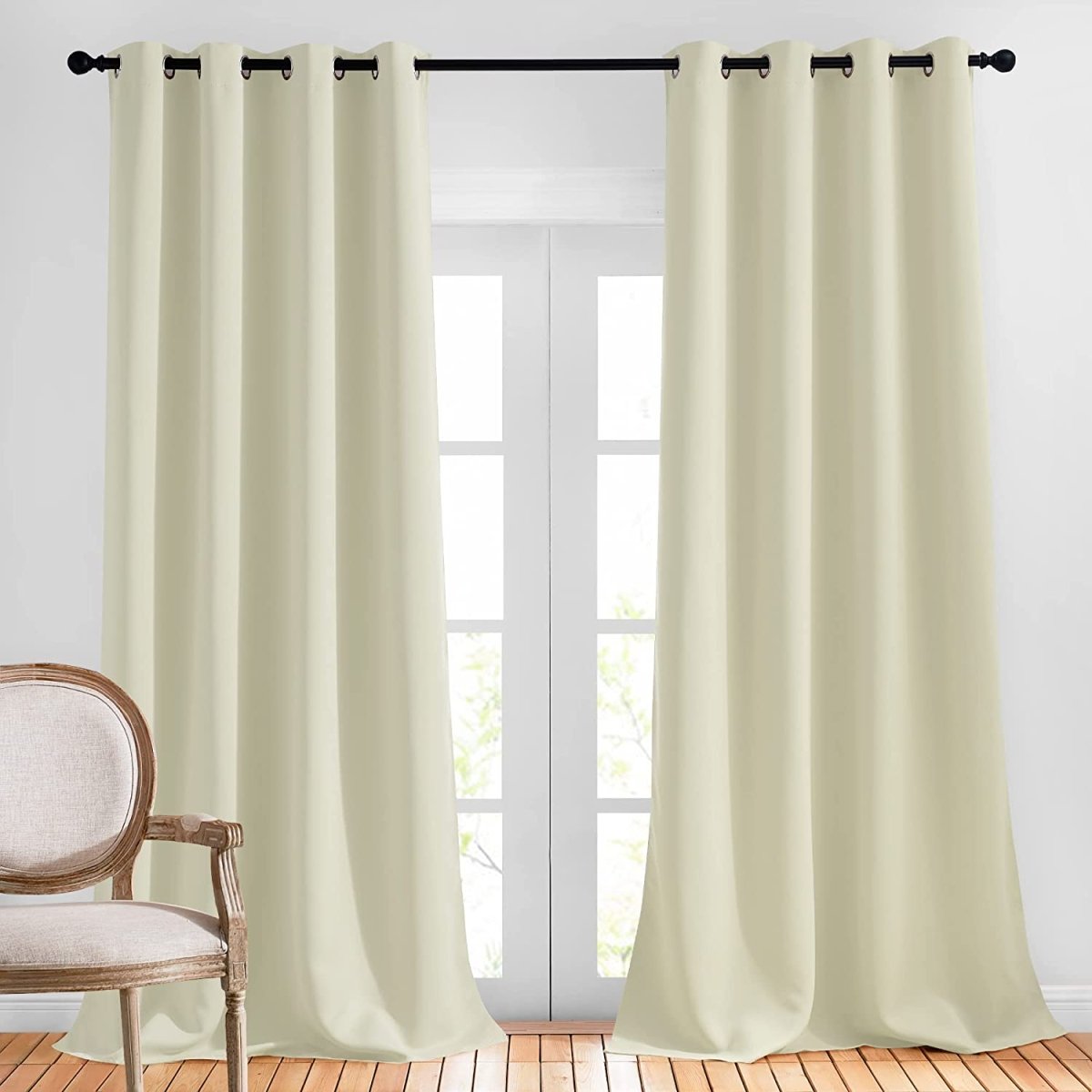 2 Panels Light Blocking Curtain Room Darkening Drapes 52" W x 120" L - Any Linen