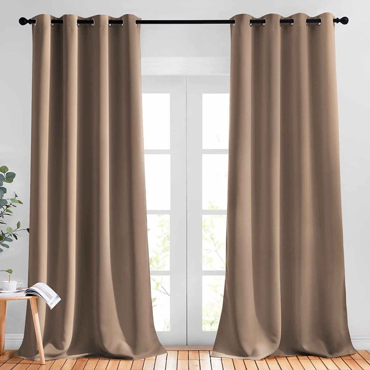 2 Panels Light Blocking Curtain Room Darkening Drapes 52" W x 120" L - Any Linen