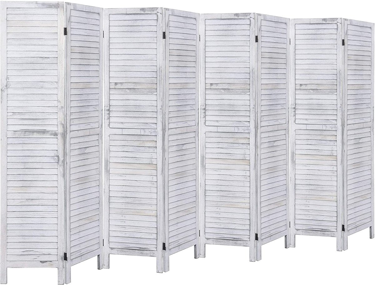 4 Panels 5.6 Ft Tall Wood Room Divider Partition Wall - Any Linen