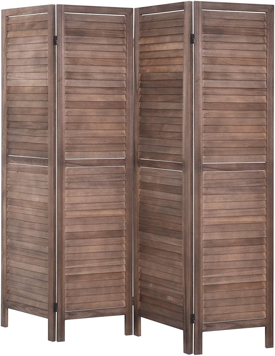 4 Panels 5.6 Ft Tall Wood Room Divider Partition Wall - Any Linen