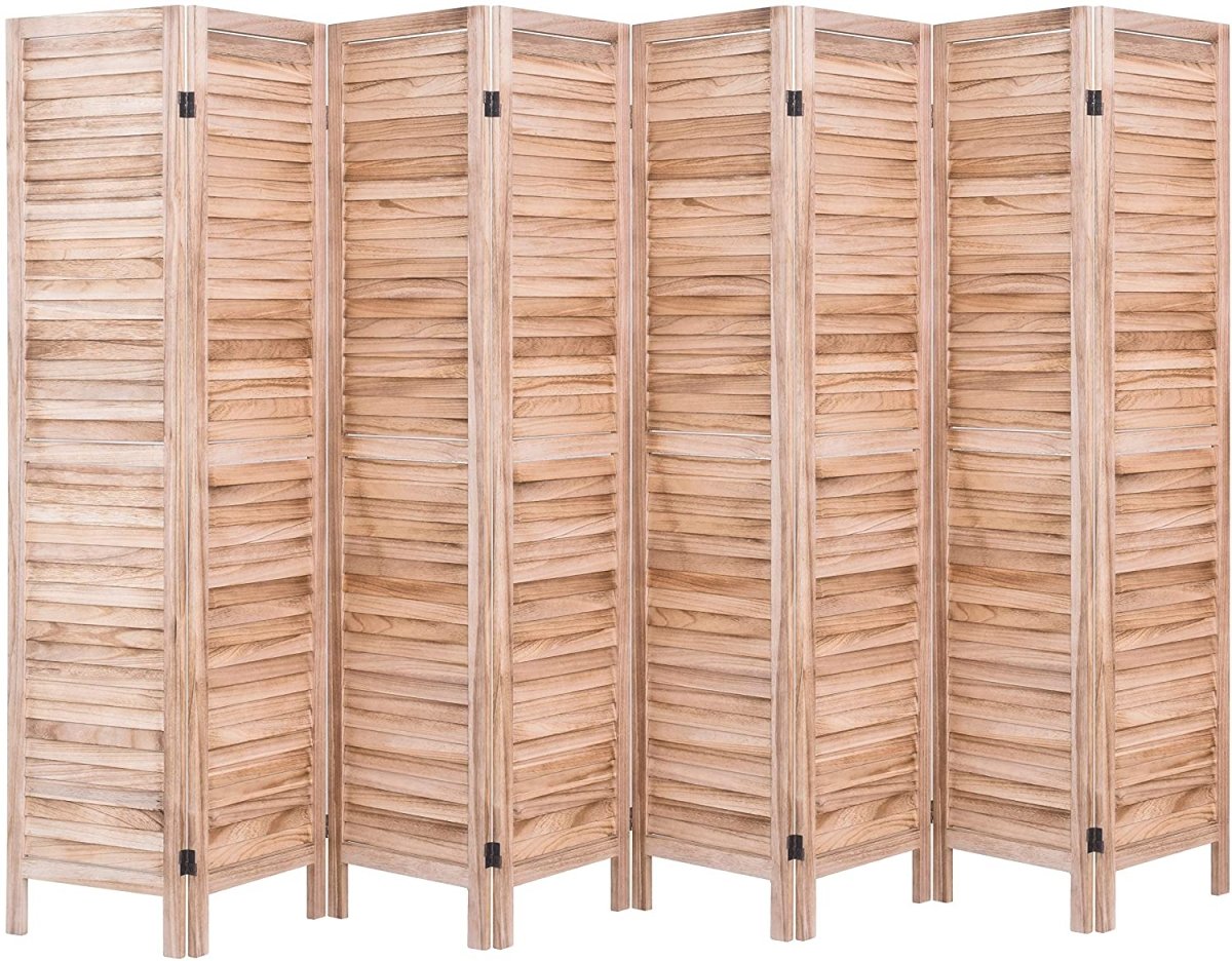4 Panels 5.6 Ft Tall Wood Room Divider Partition Wall - Any Linen