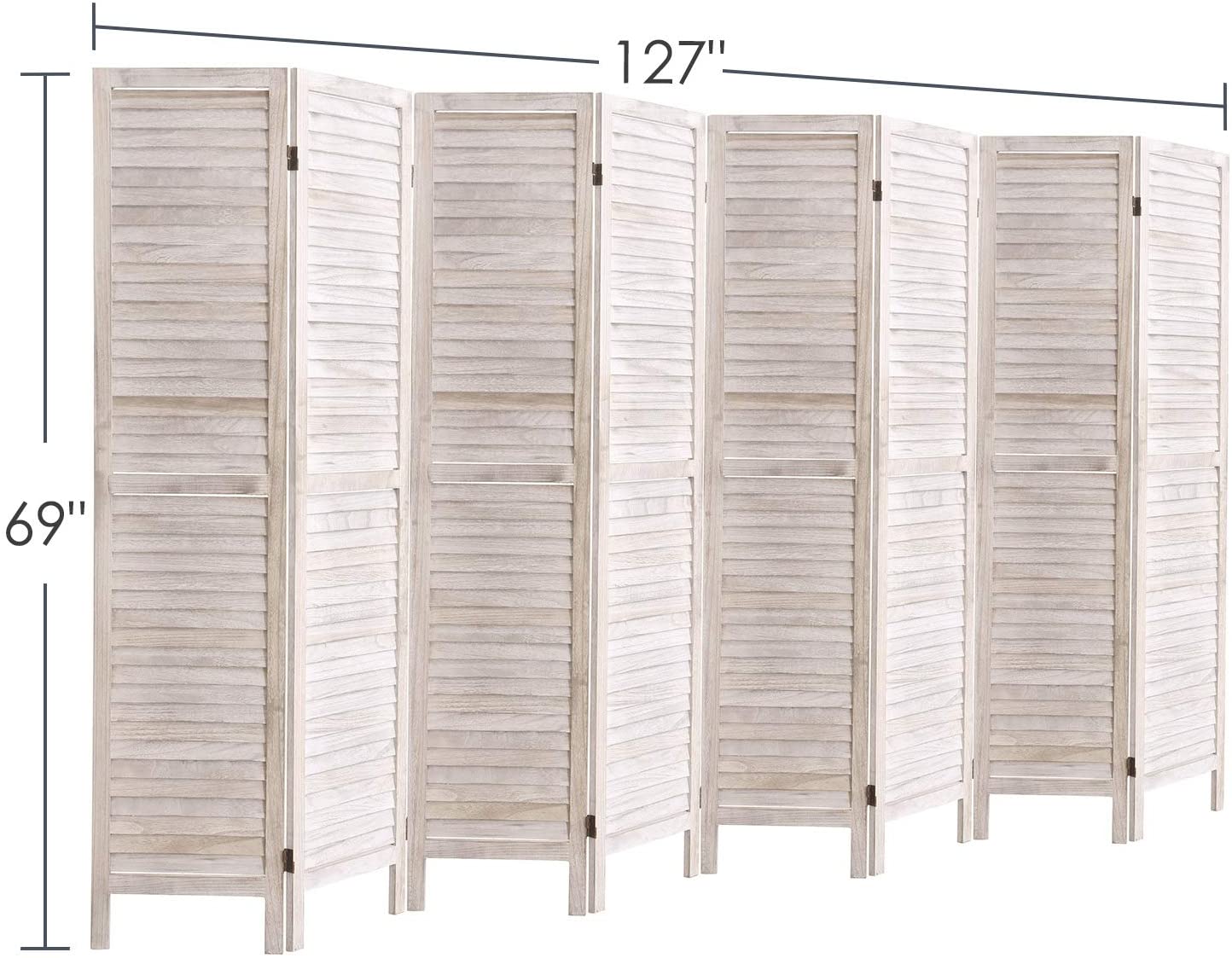 4 Panels 5.6 Ft Tall Wood Room Divider Partition Wall | Any Linen