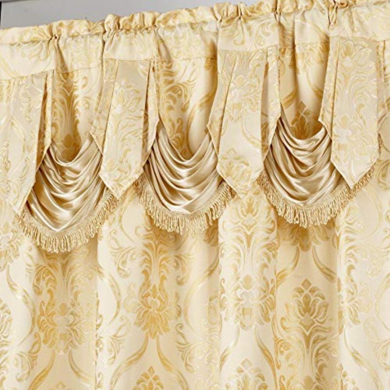Beautiful Windows Drapes 6 pcs Set: Valance Sheer Tie Backs - Any Linen
