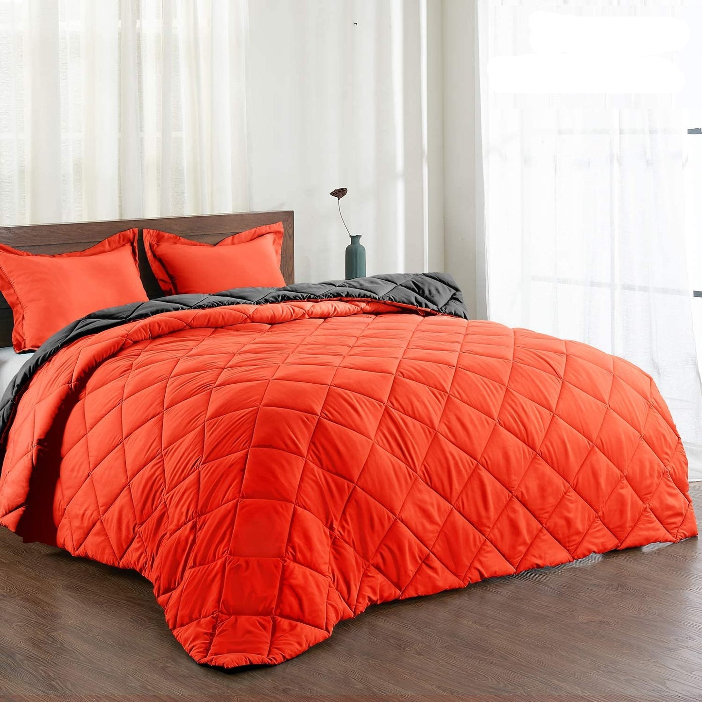AnyLinen Reversible Down Alternative Comforter Set All Seasons Bedding