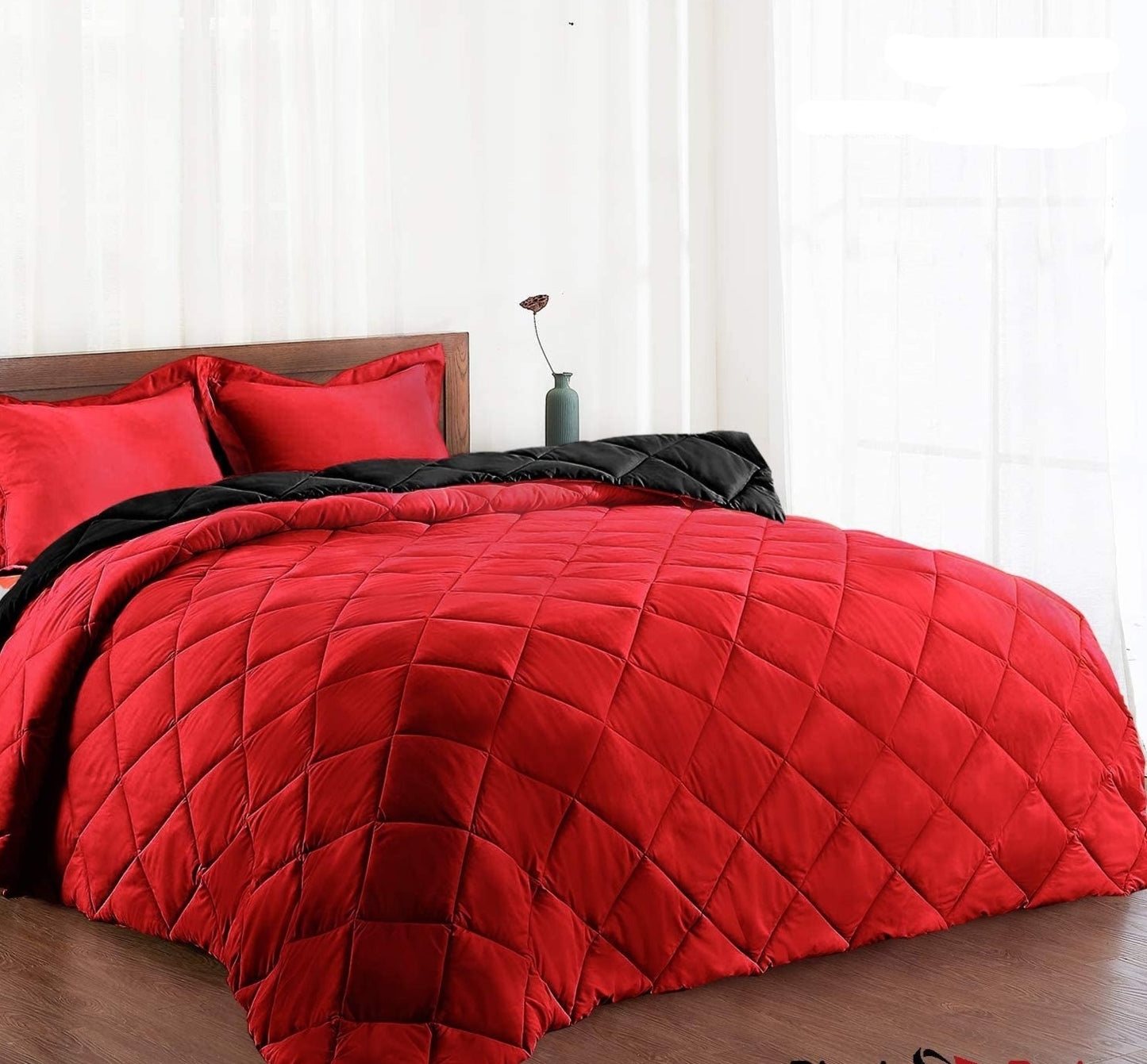AnyLinen Reversible Down Alternative Comforter Set All Seasons Bedding