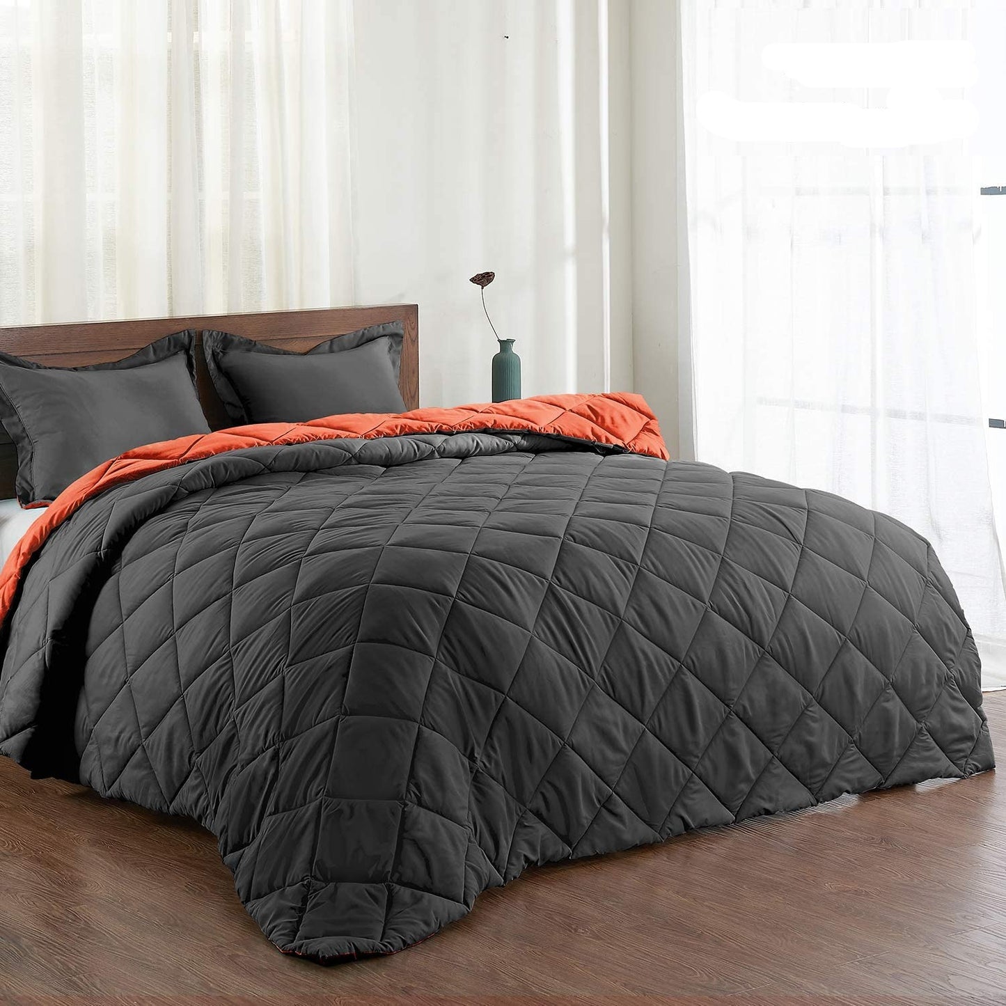 AnyLinen Reversible Down Alternative Comforter Set All Seasons Bedding