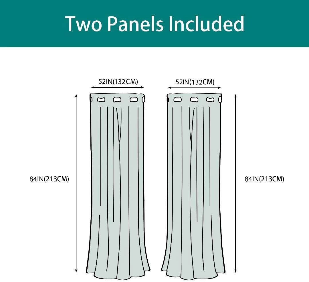 Christmas Faux Linen Sheer Curtains Light Filtering Grommets. Set of 2