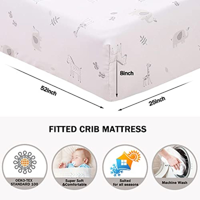 Crib Bedding Set Grey Elephant Zebra Baby Elephant 3 pcs Set